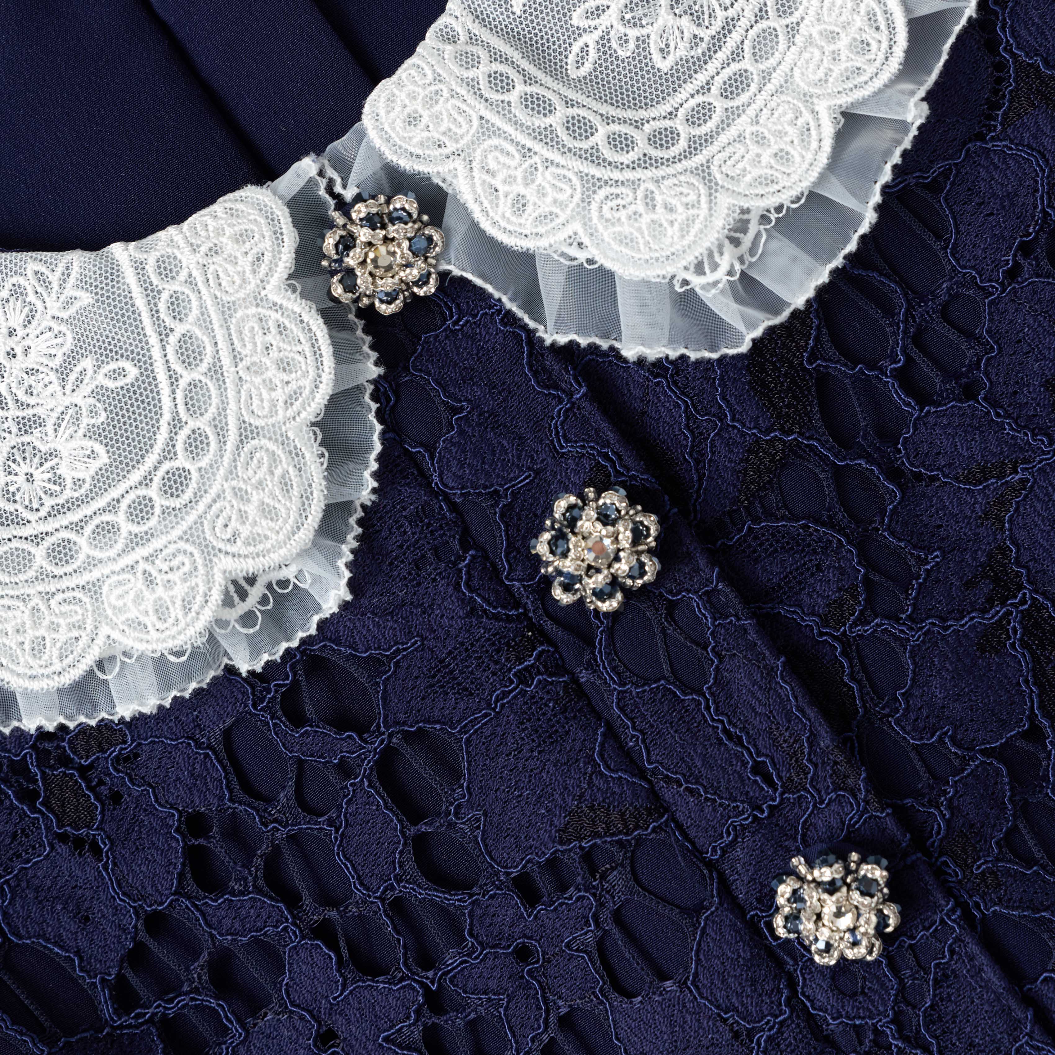 Navy Floral Lace Dress self-portrait-US Navy Floral Lace Dress self-portrait-US