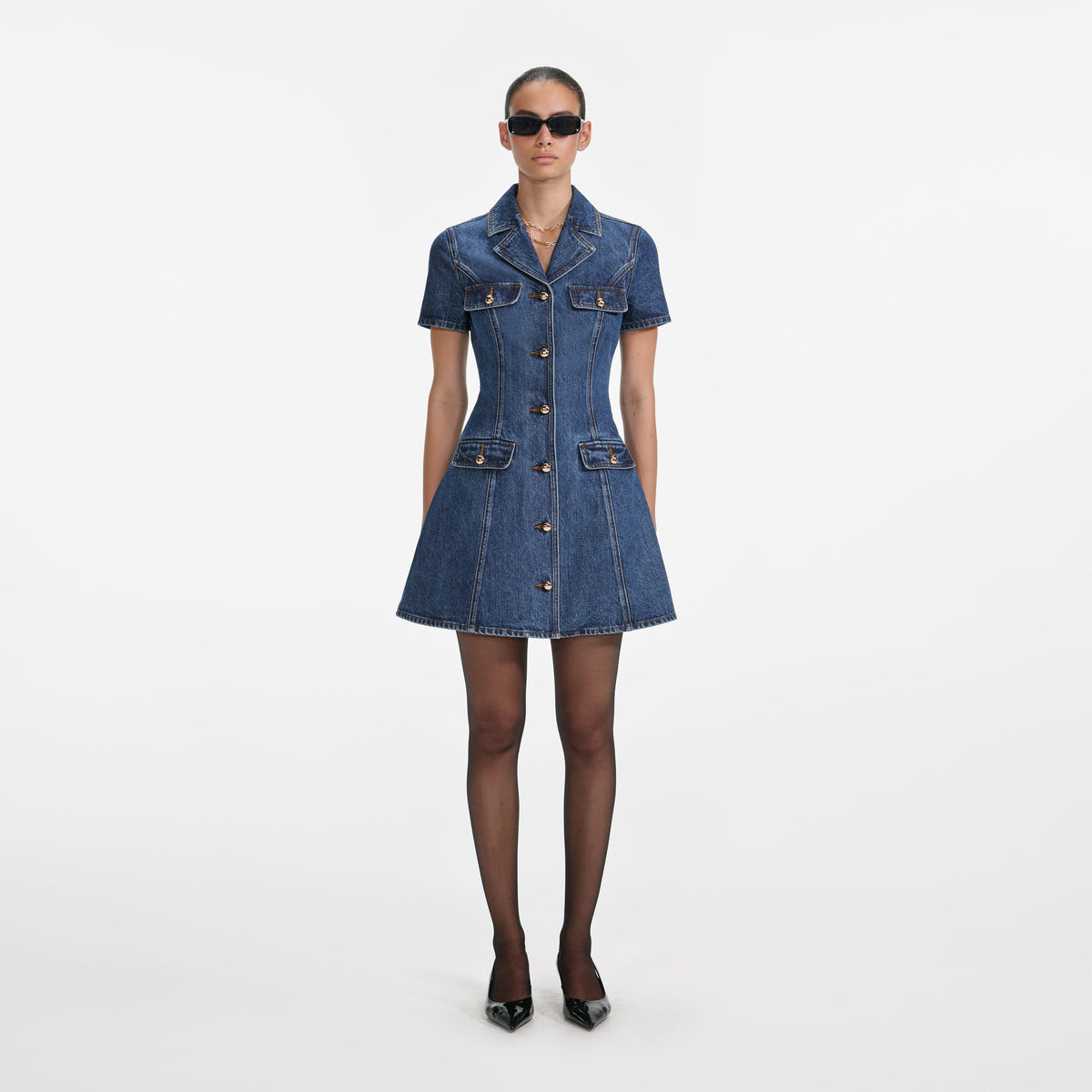 Self-Portrait Women's Short Dresses - Blue
