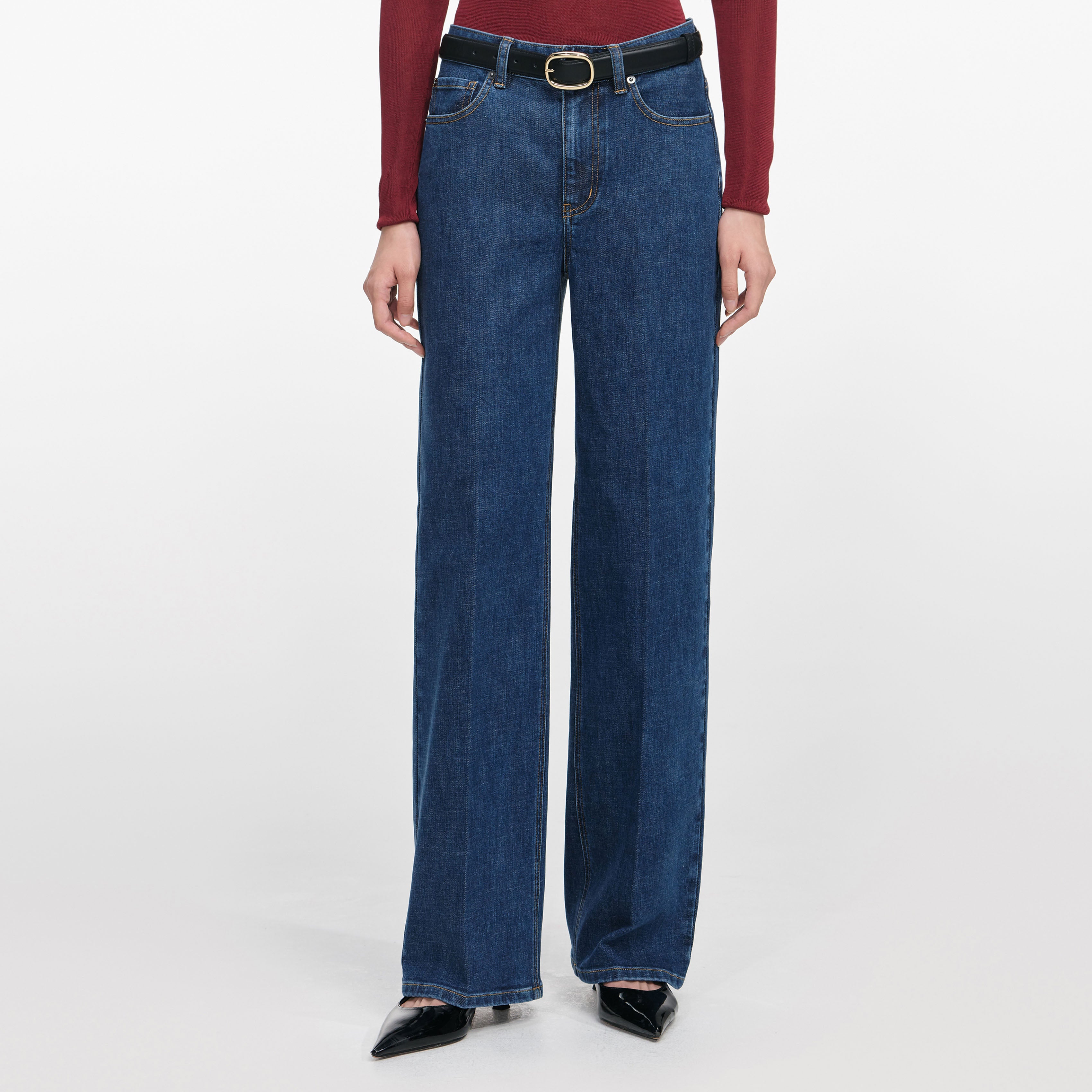 Blue Straight Leg Jeans