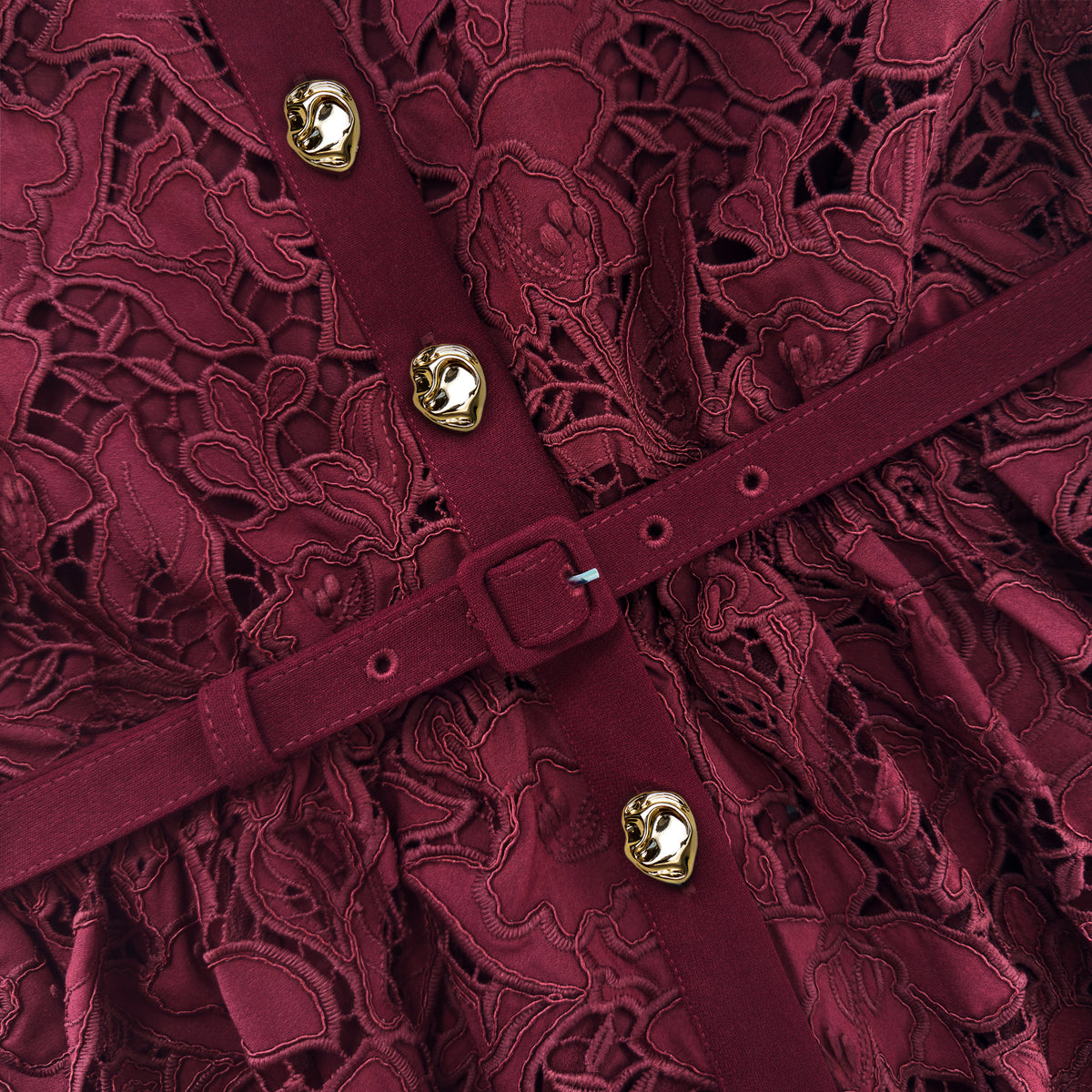 self-portrait lace collared midi dress Burgundy Lace Collared Midi Dress – self-portrait-US