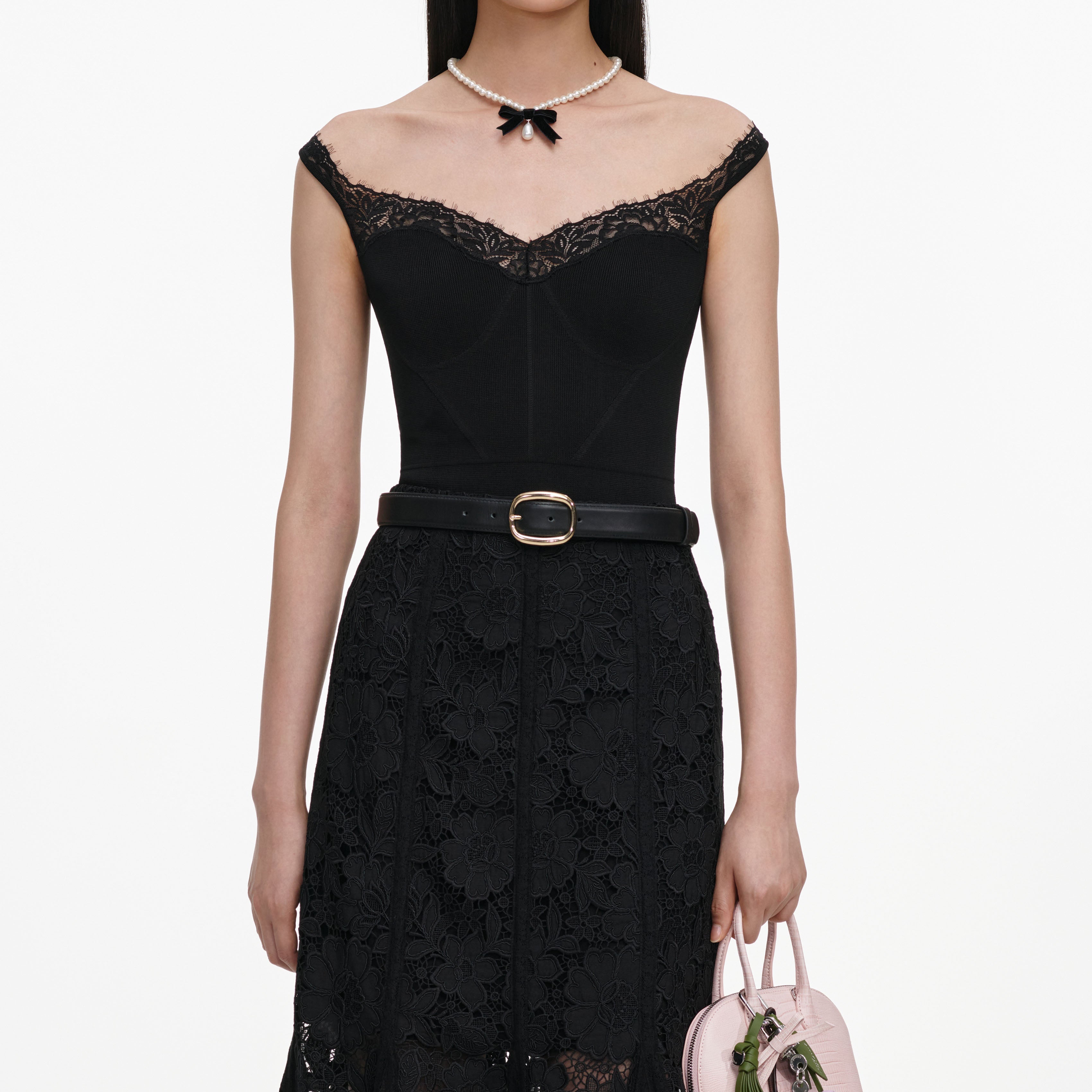 Black Lace Midi Skirt