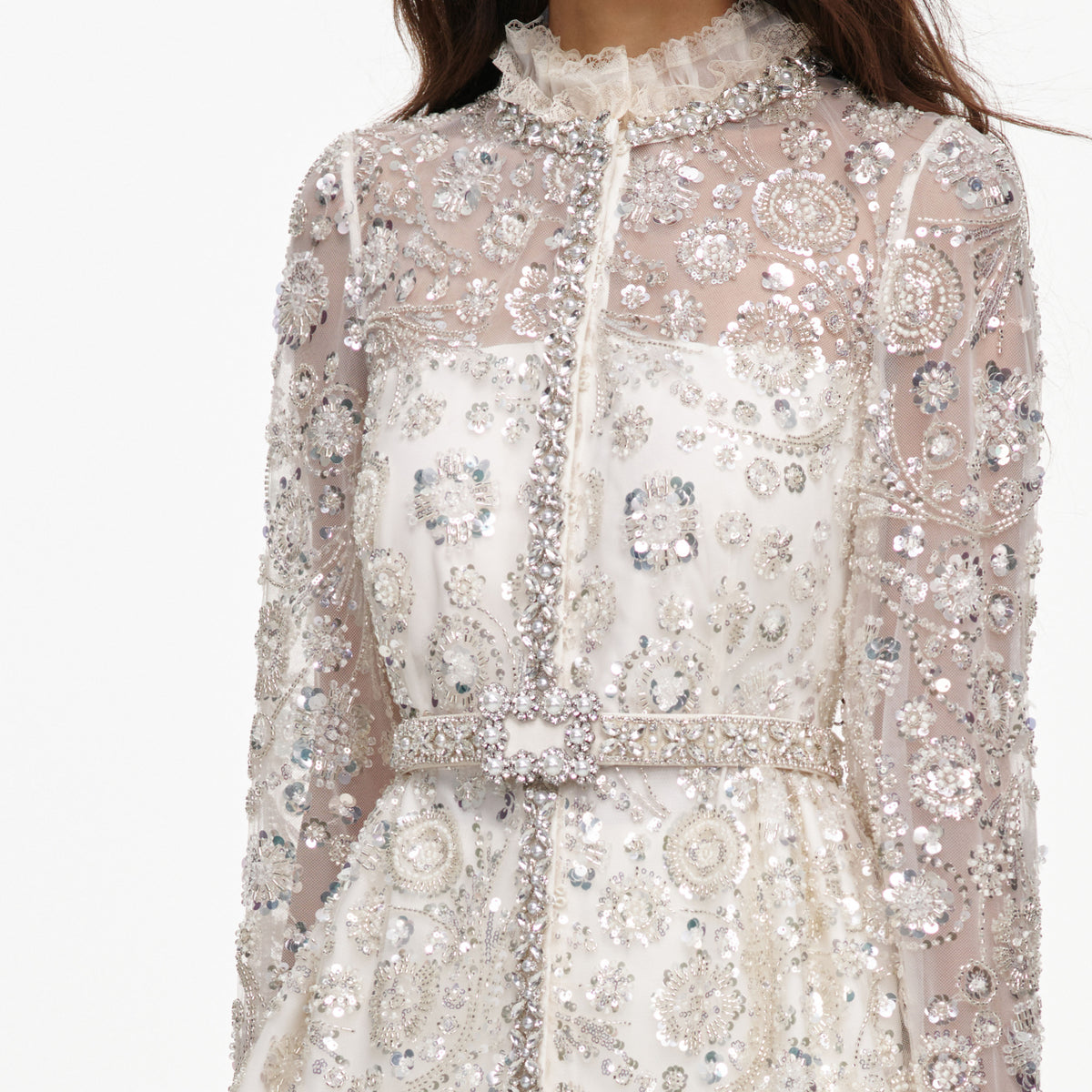 cream sparkle dress self-portrait - Sequin Embellished Satin Maxi light blue homecoming dresses restrictive gowns Style:401-036 Style:ES80026MG