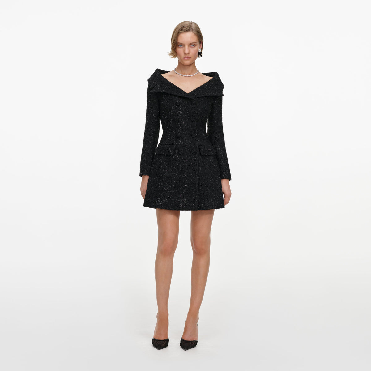 metallic boucle tailored mini dress Metallic Boucle Mini Dress  Club21.com