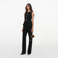 Black Wool Crepe Jumpsuit
