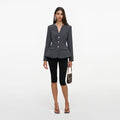 Grey Wool Collarless Jacket