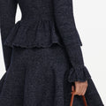 Navy Textured Knit Mini Dress