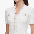 Cream Textured Knit Mini Dress