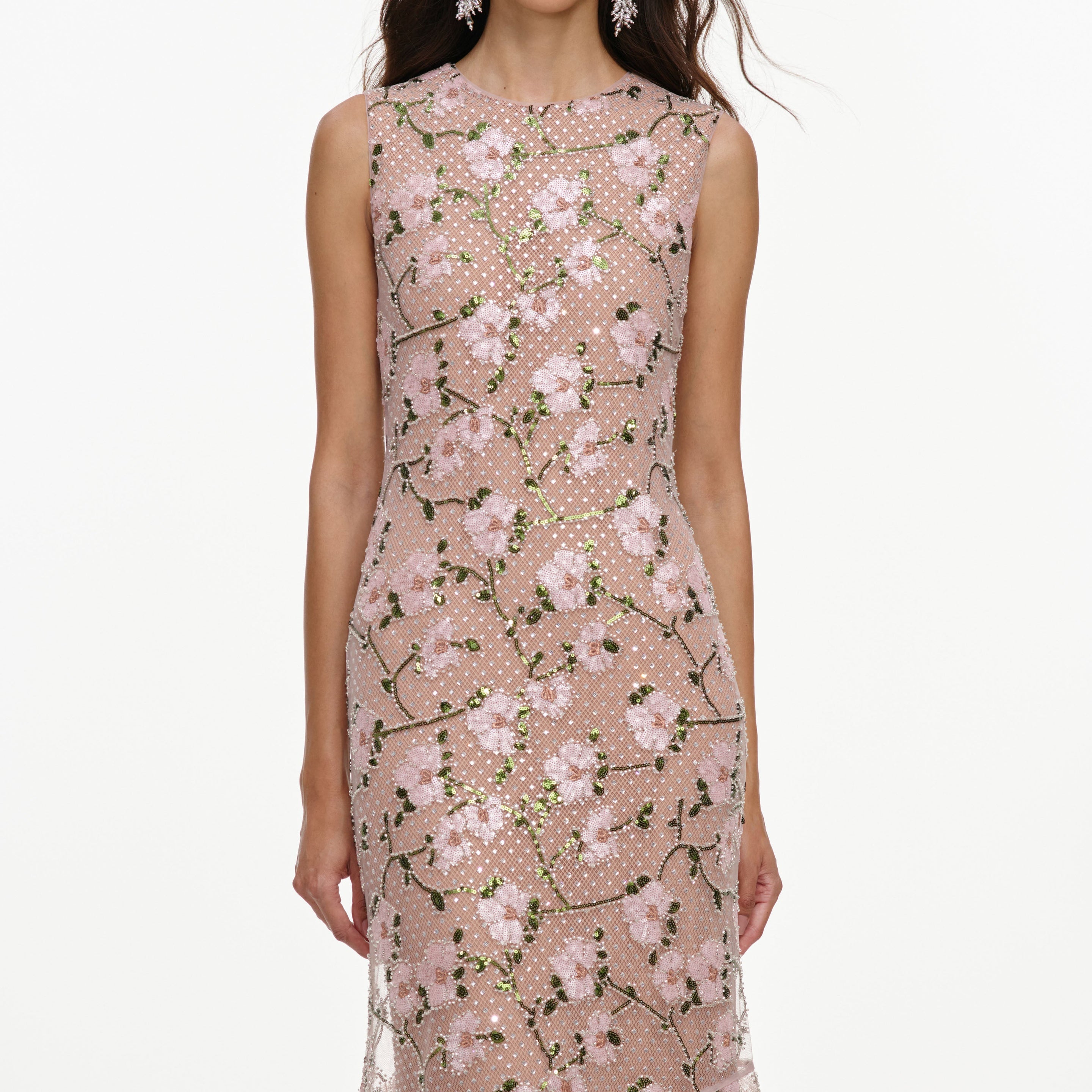 self portrait pink rhinestone dress Rent Self-Portrait Pink Dress UK 16