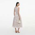 White Lace Flared Midi Dress