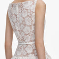 White Lace Flared Midi Dress
