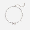 Crystal Pearl Bow Necklace
