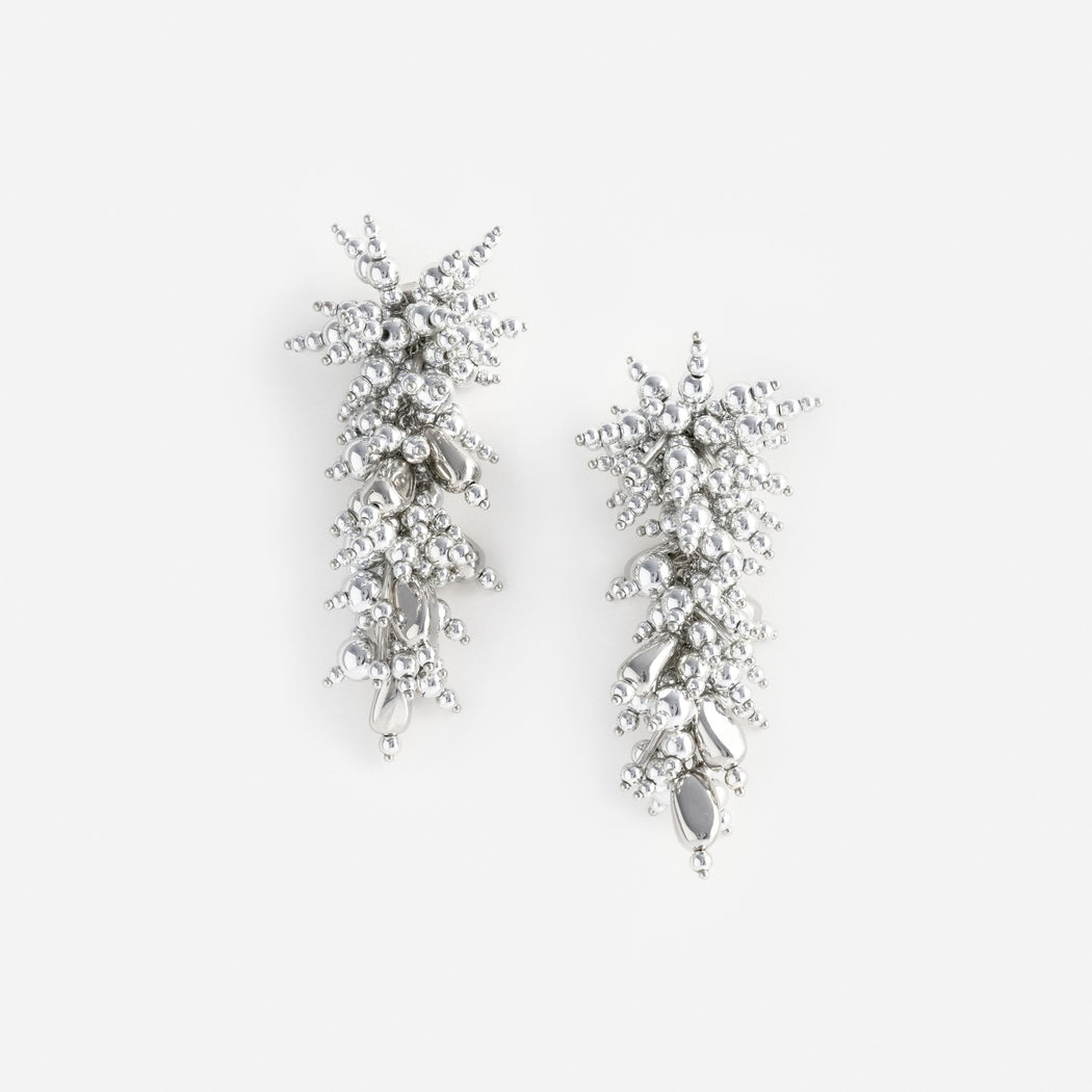 Silver Beaded Dangle Earring