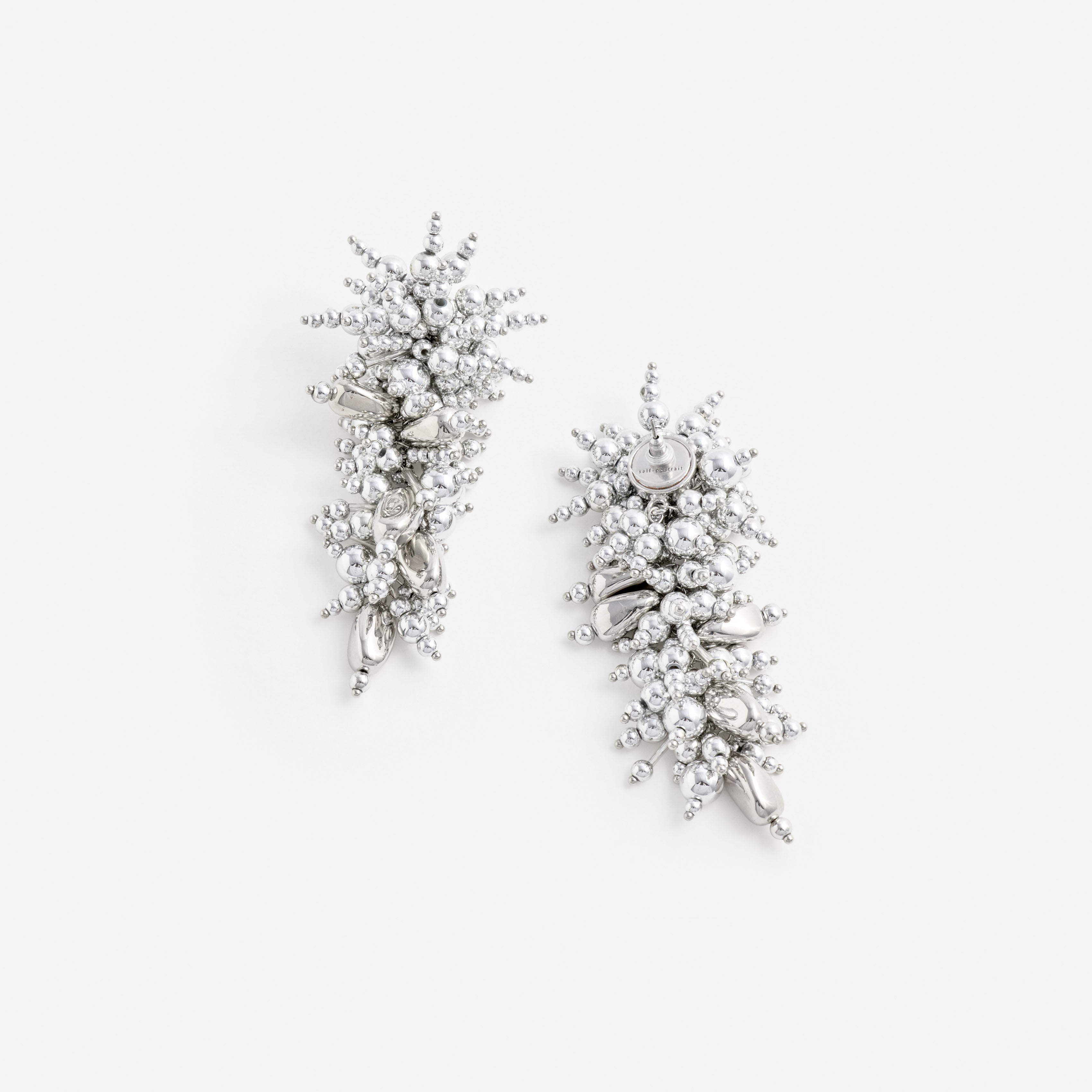 Silver Beaded Dangle Earring