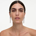 Multi Crystal Flower Dangle Earring