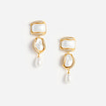 Gold Crystal Pearl Tiered Earring