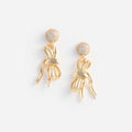 Gold Crystal Sideward Bow Earring