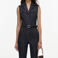 Indigo Belted Denim Jumpsuit