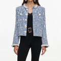 Blue Textured Denim Jacket