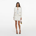 Cream Textured Denim Jacket
