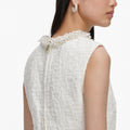 Cream Textured Denim Mini Dress