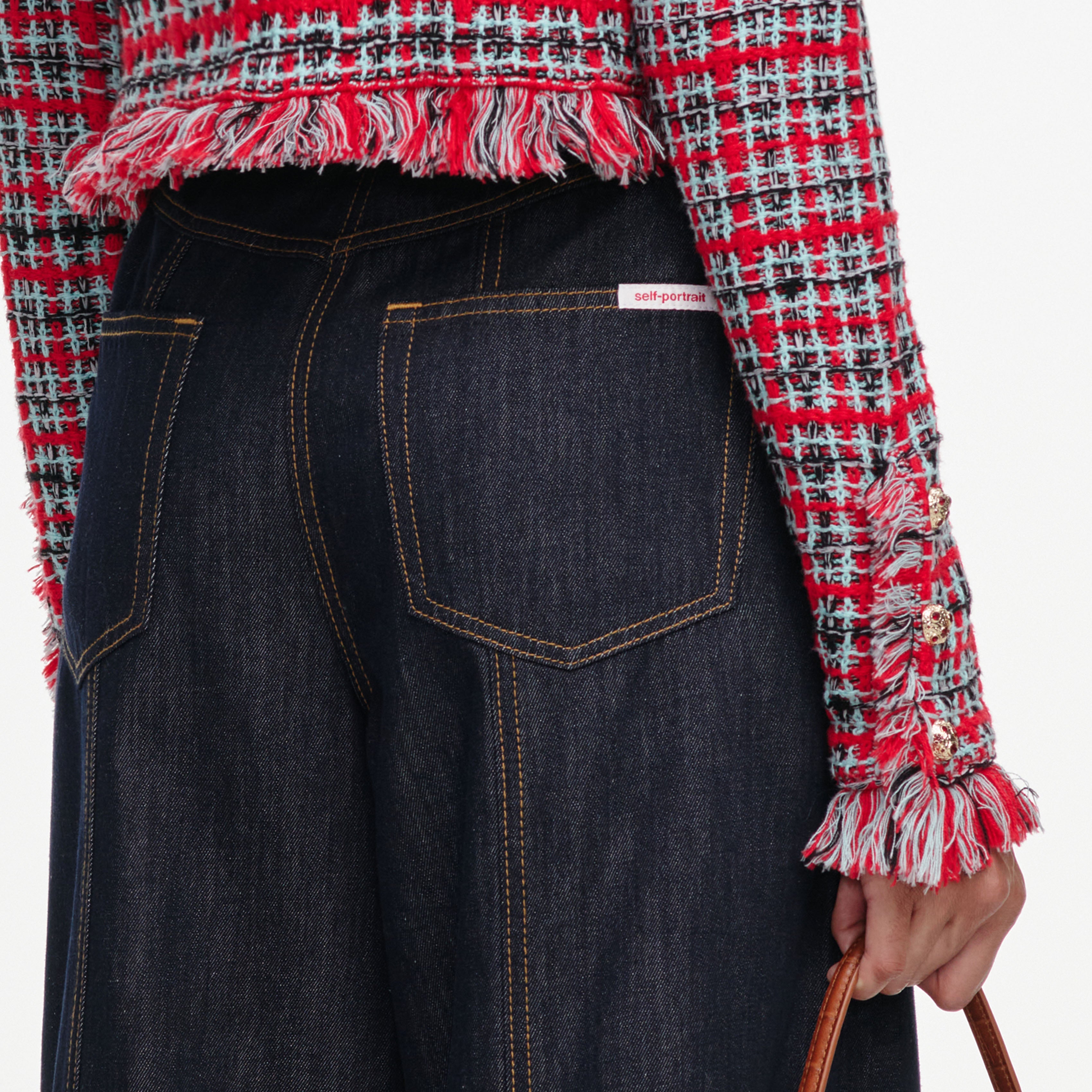 Indigo Denim Straight Leg Jeans – self-portrait-US