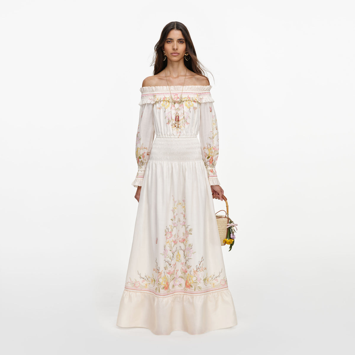 pearl white floral embroidered maxi dress self-portrait - Cream Organza Ruffle Elegant Plus Size Royal Shop: Dresses Classic white maxi with Size:12