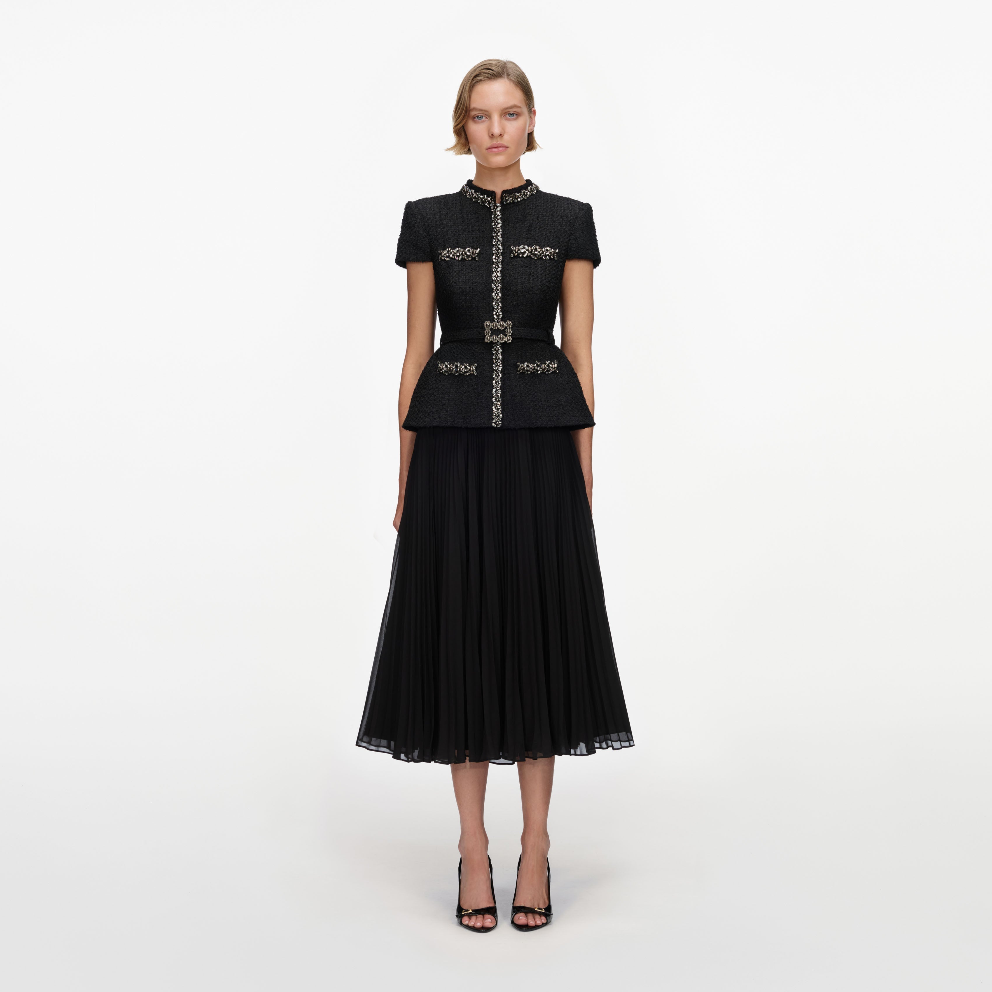 self-portrait 黒フリルミニワンピース US 2 Exclusive Styles, Women's Dresses, Tops, Bottoms – self-portrait-US