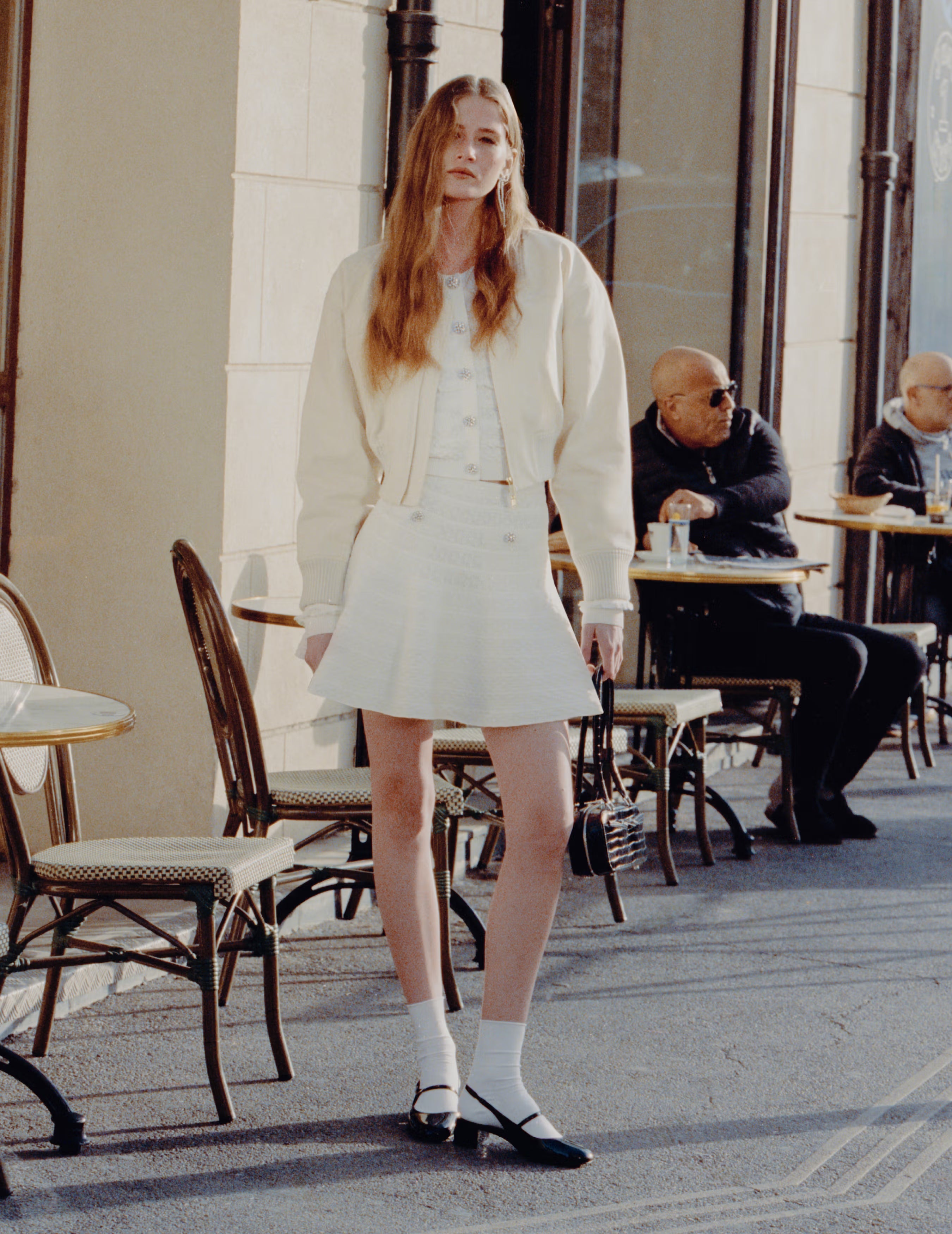 White Pointelle Knit Mini Skirt – self-portrait-US