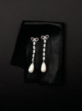 Bow Pearl Droplet Earrings