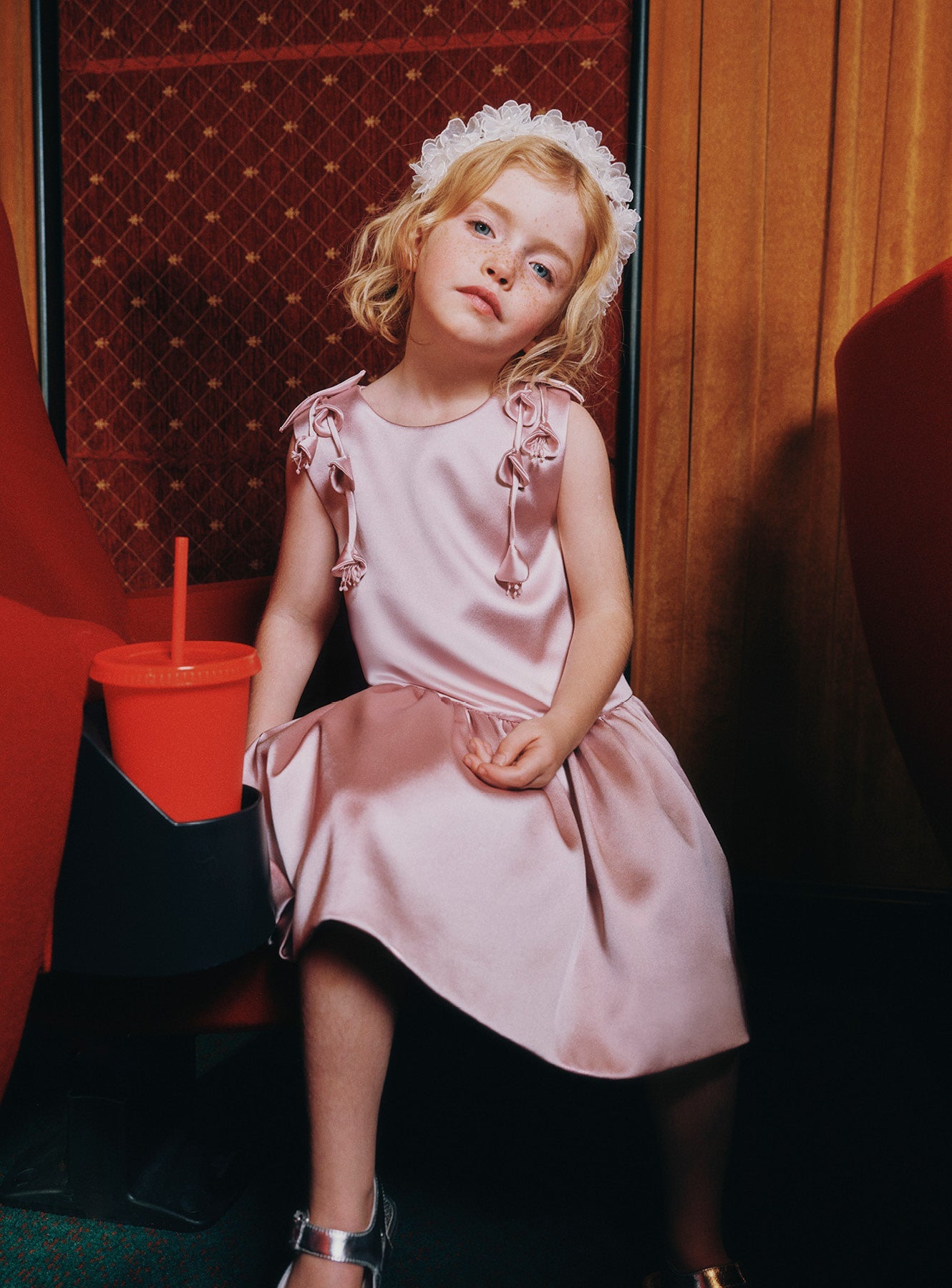 self portrait pink satin dress Self-Portrait - Pink Pearl Trim Satin Mini Dress
