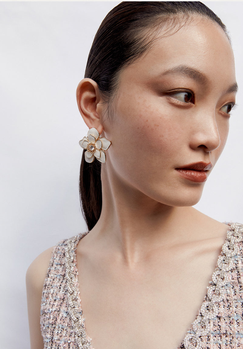 Enamel Flower Earrings