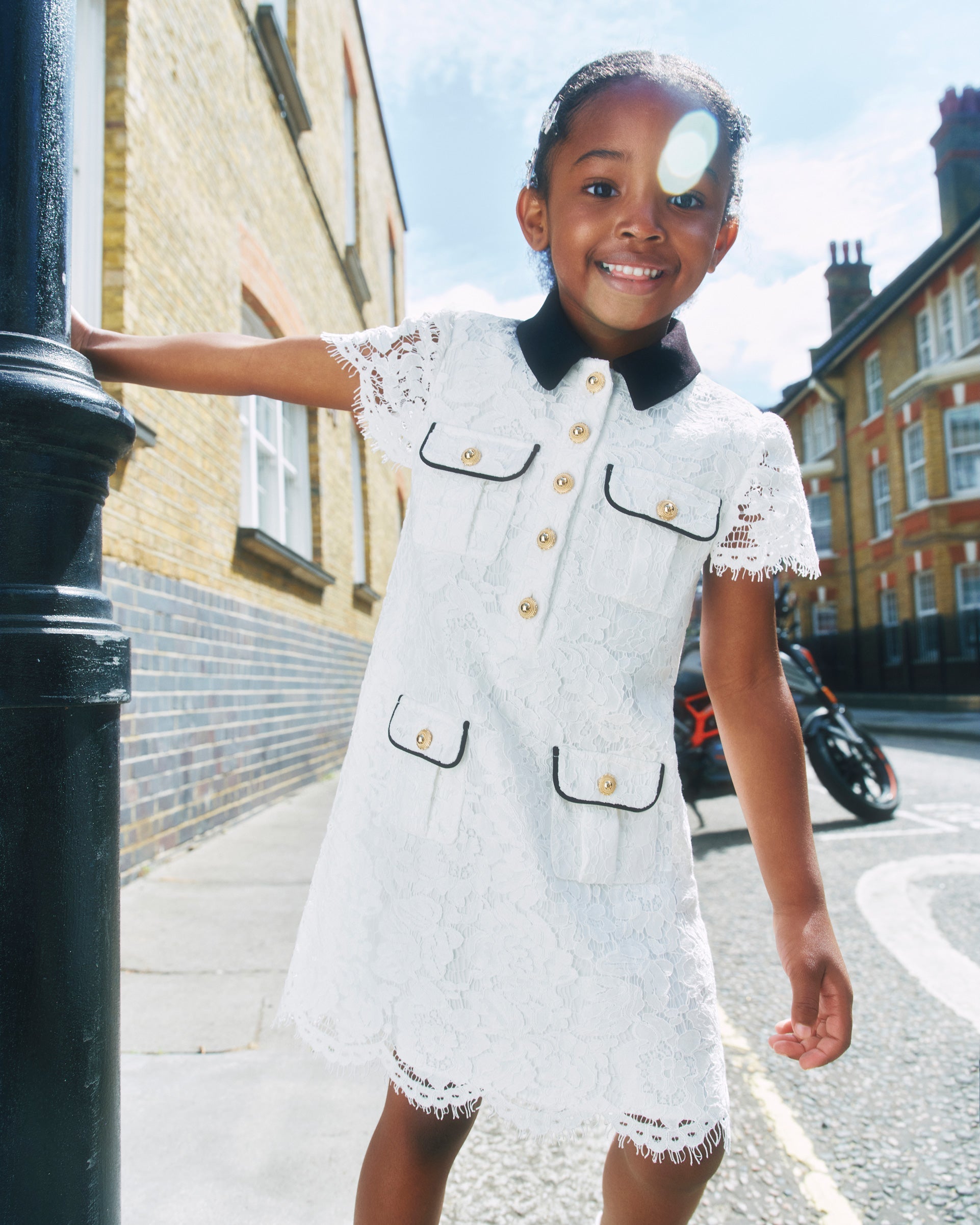 collar dress white MARIE white cotton buttoned flared dress with Col Claudine collar   Maisoncleo