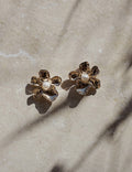 Gold Pearl Flower Earrings