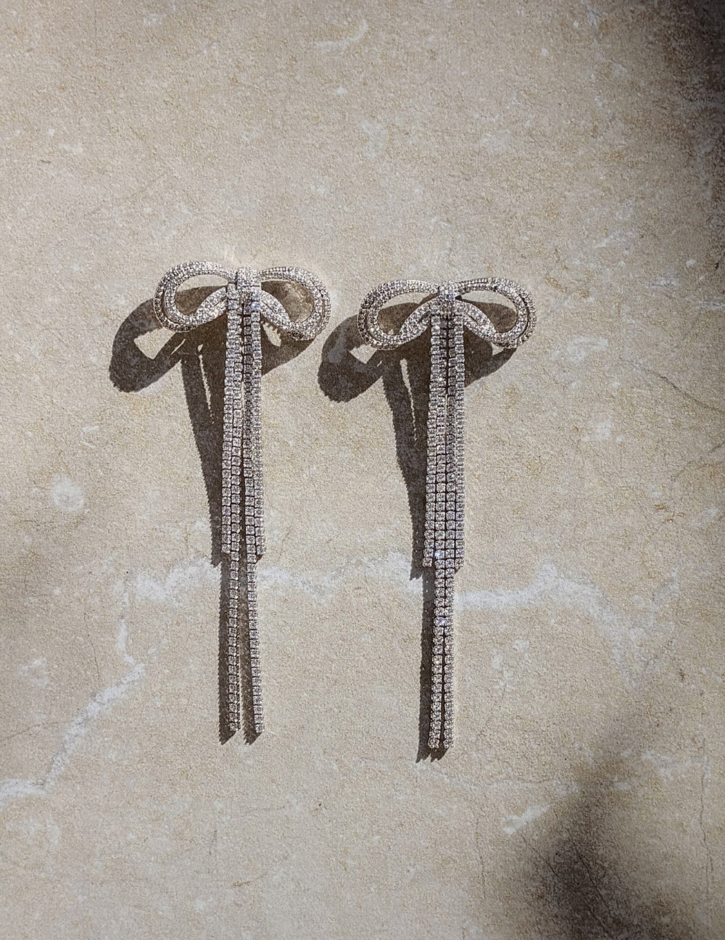 Double Crystal Bow Earrings