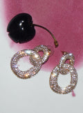 Gold Crystal Link Earrings