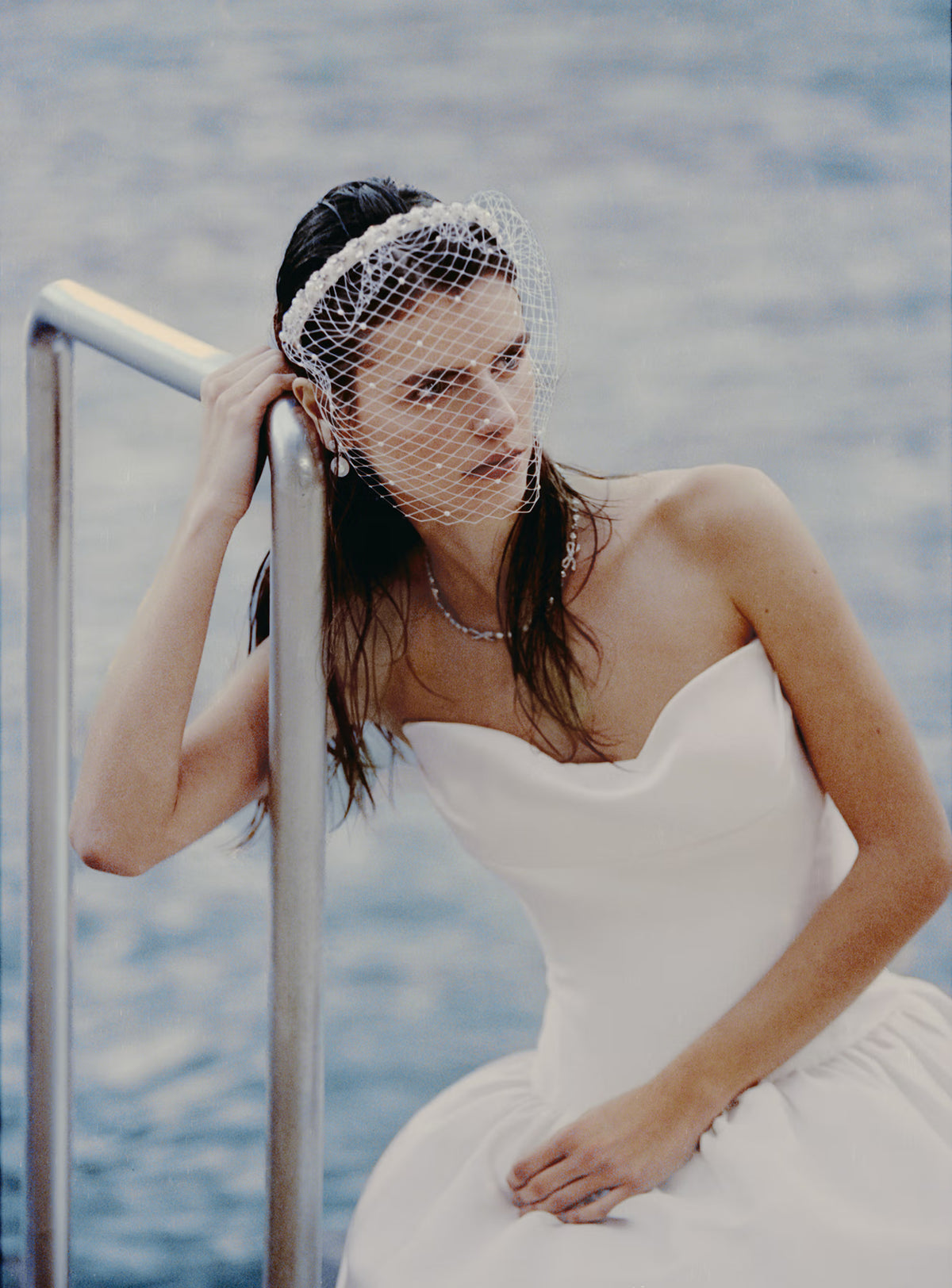 Pearl Embellished Veil Headband – self-portrait-US