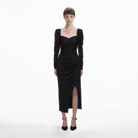 Black Iris Midi Dress