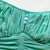 Green Powermesh Ruched Top