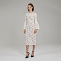 Ivory Cotton Lace Midi Dress