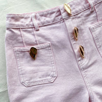 Light Pink Denim Straight Leg Jeans 28"