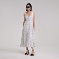 Polka Dot Chiffon Midi Dress