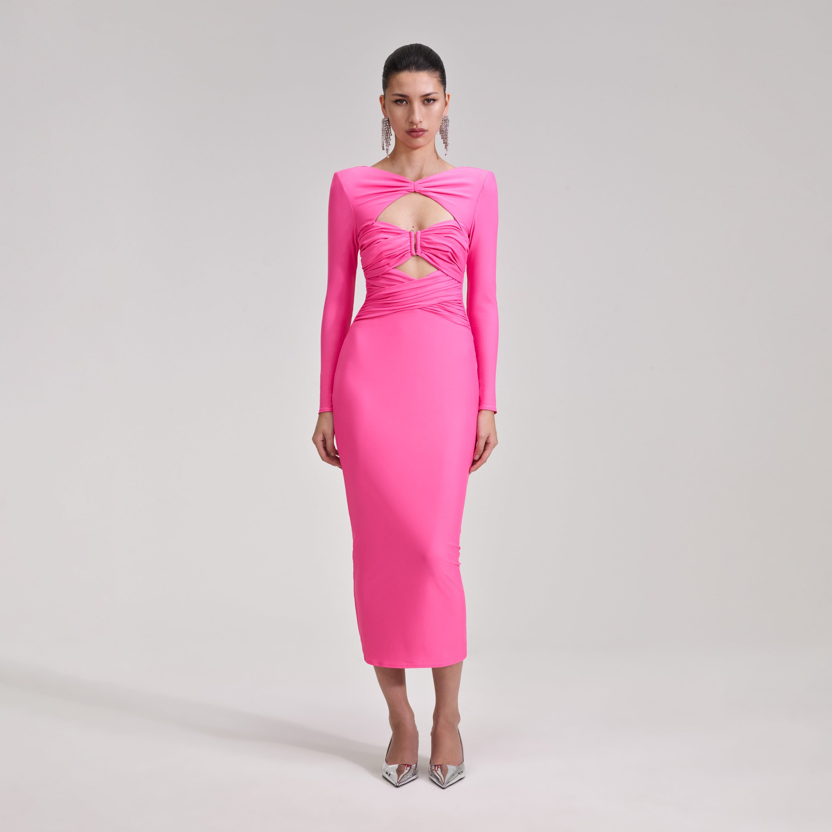 Pink Jersey Midi Dress