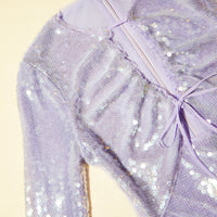 Lilac Sequin Mini Dress