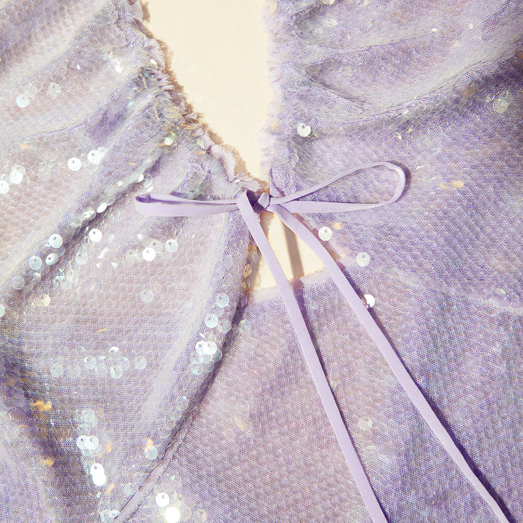 Lilac Sequin Mini Dress