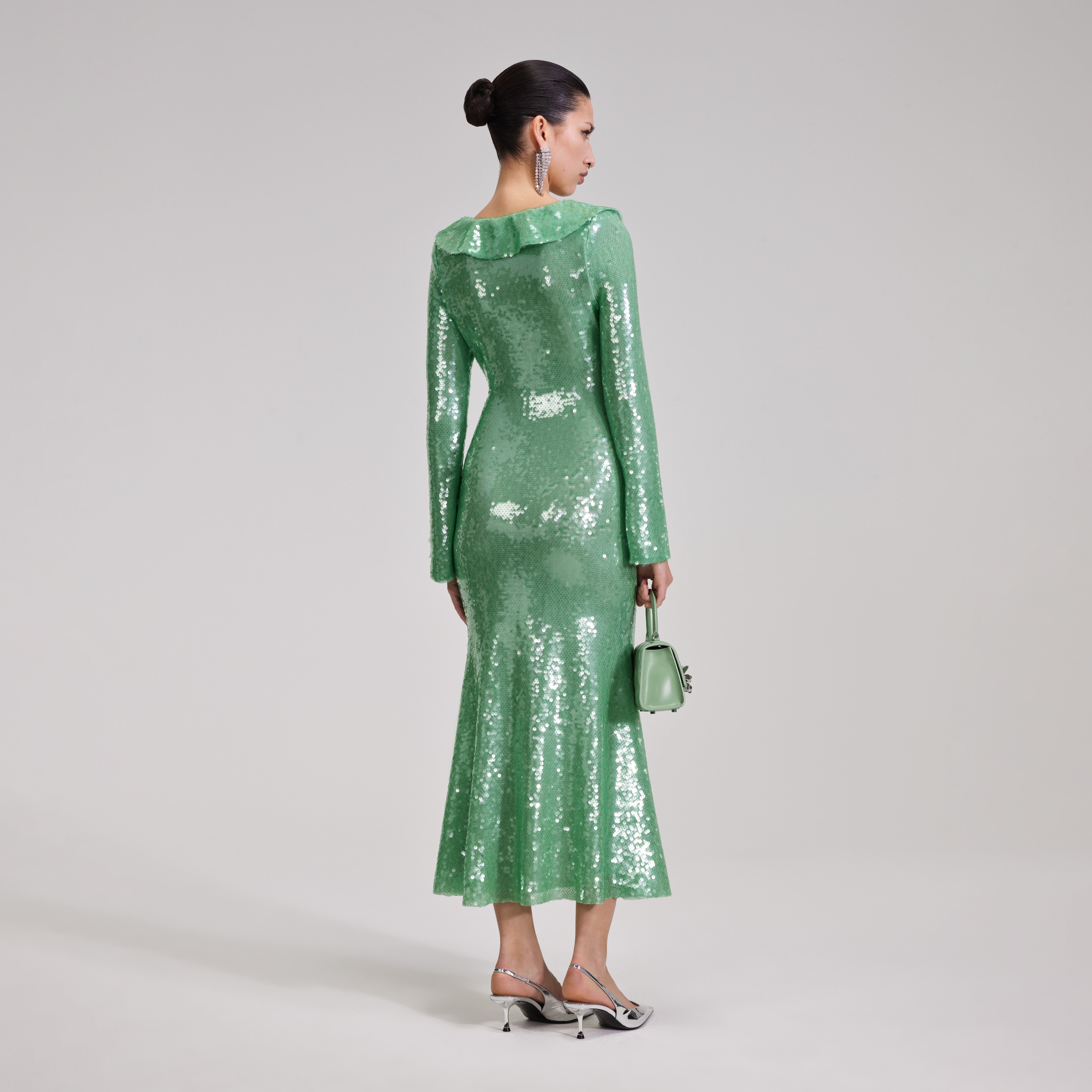 Self portrait sequin midi dress top