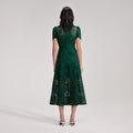 Green Cord Lace Midi Dress