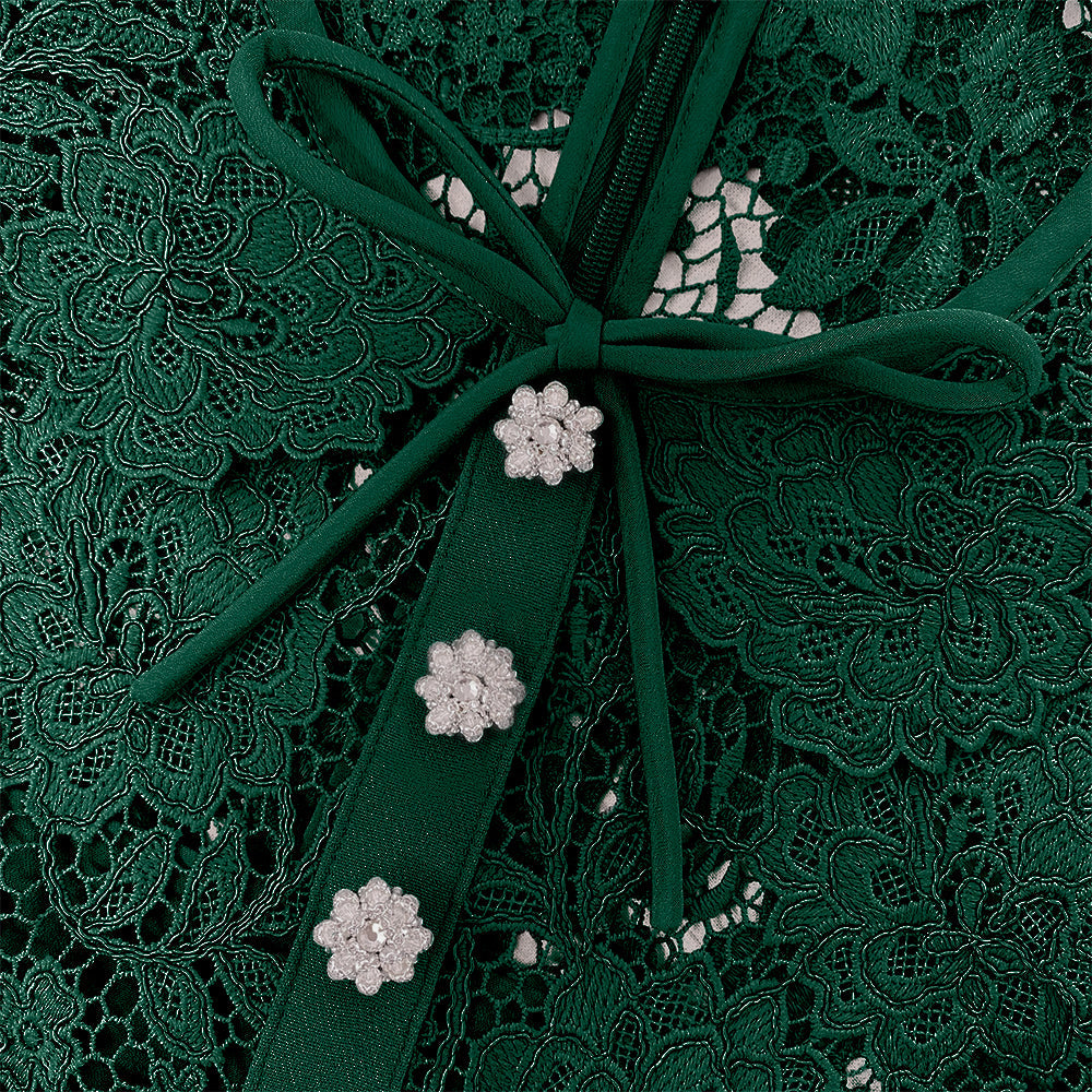 Self portrait green lace dress sales