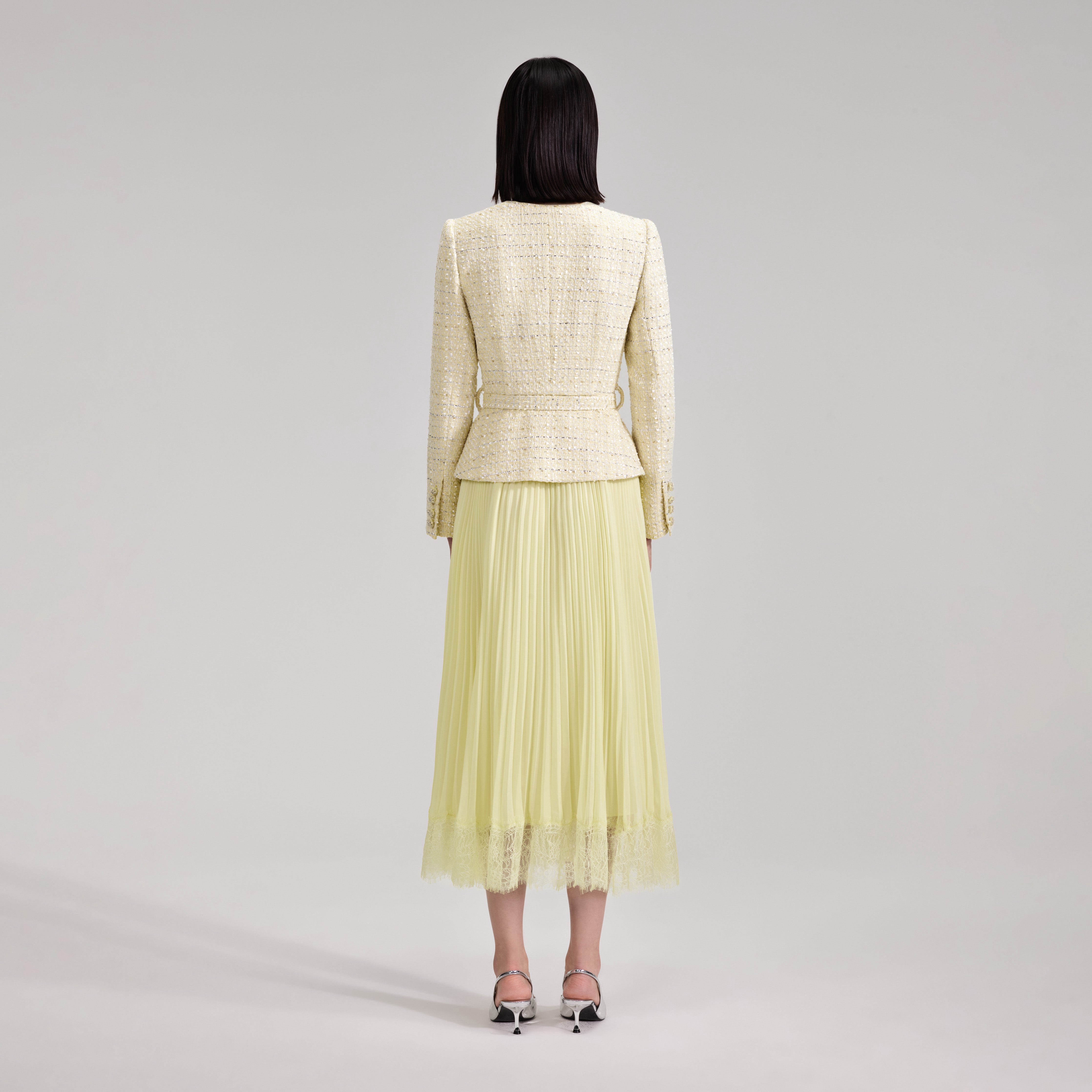 Self portrait yellow chiffon midi dress hotsell