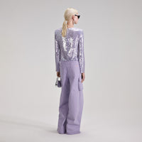 Lilac Sequin Top