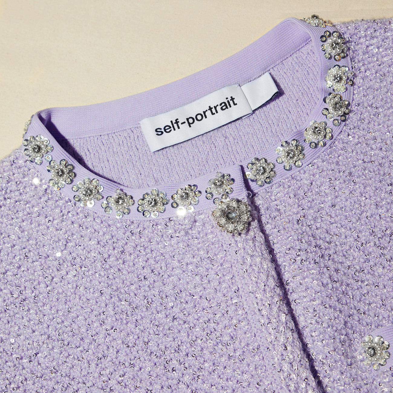 Lilac Sequin Knit Mini Dress